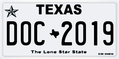 TX license plate DOC2019