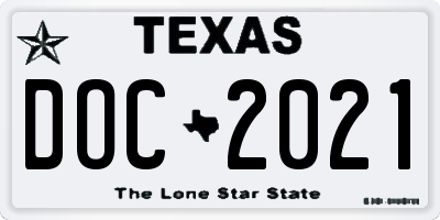 TX license plate DOC2021