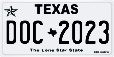 TX license plate DOC2023