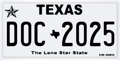 TX license plate DOC2025