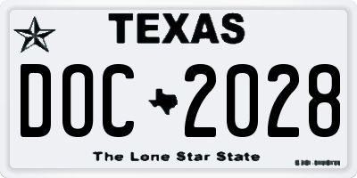 TX license plate DOC2028
