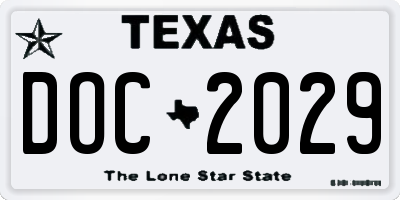 TX license plate DOC2029