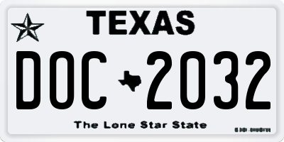 TX license plate DOC2032