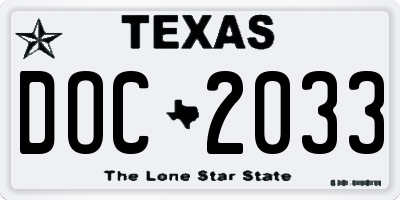 TX license plate DOC2033