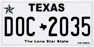 TX license plate DOC2035