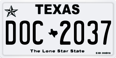 TX license plate DOC2037