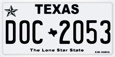 TX license plate DOC2053