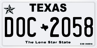 TX license plate DOC2058