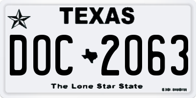 TX license plate DOC2063