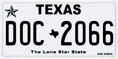 TX license plate DOC2066