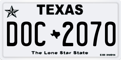 TX license plate DOC2070