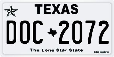 TX license plate DOC2072