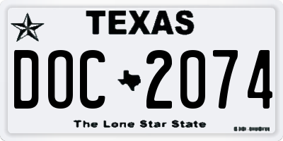 TX license plate DOC2074