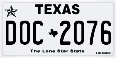 TX license plate DOC2076