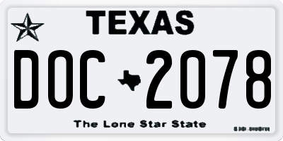 TX license plate DOC2078