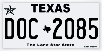 TX license plate DOC2085