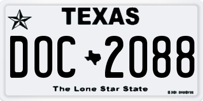 TX license plate DOC2088