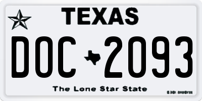 TX license plate DOC2093