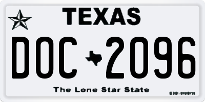 TX license plate DOC2096