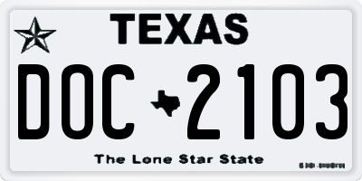 TX license plate DOC2103