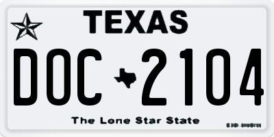 TX license plate DOC2104