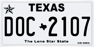 TX license plate DOC2107