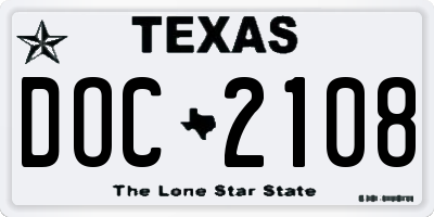 TX license plate DOC2108