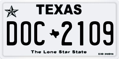 TX license plate DOC2109