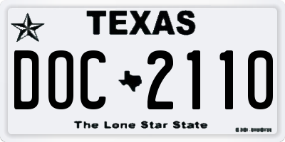 TX license plate DOC2110