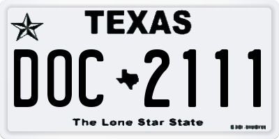 TX license plate DOC2111