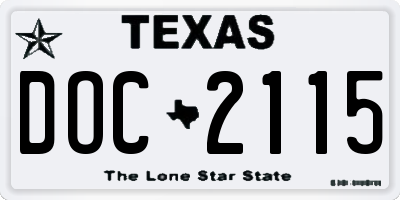 TX license plate DOC2115