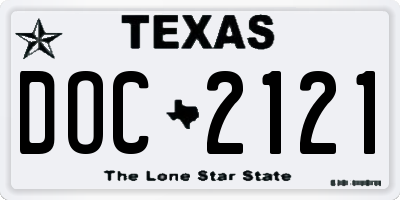 TX license plate DOC2121