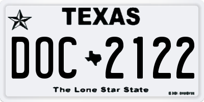 TX license plate DOC2122