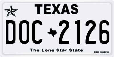 TX license plate DOC2126