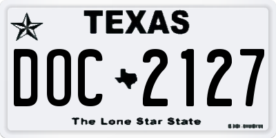 TX license plate DOC2127