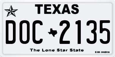 TX license plate DOC2135