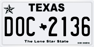 TX license plate DOC2136