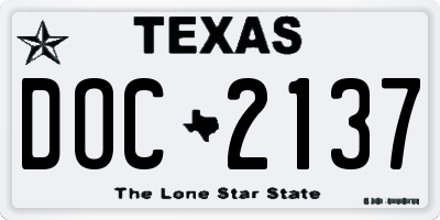TX license plate DOC2137