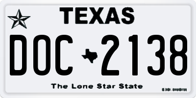 TX license plate DOC2138