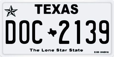 TX license plate DOC2139