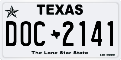 TX license plate DOC2141