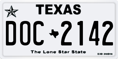 TX license plate DOC2142