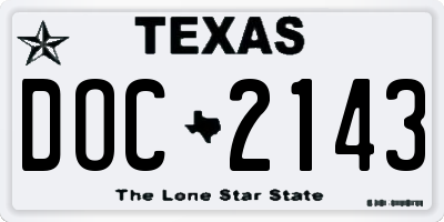 TX license plate DOC2143
