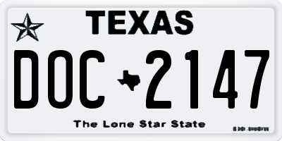 TX license plate DOC2147