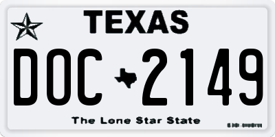 TX license plate DOC2149