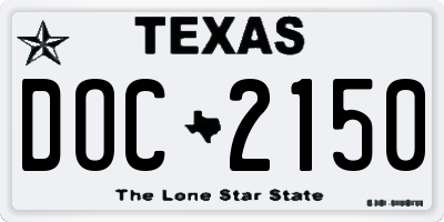 TX license plate DOC2150