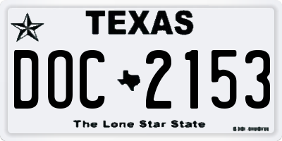 TX license plate DOC2153