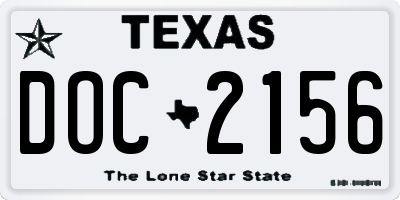 TX license plate DOC2156