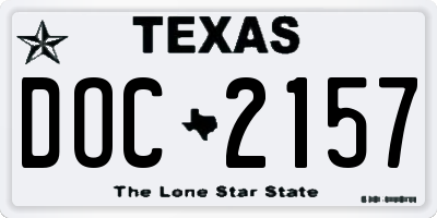 TX license plate DOC2157