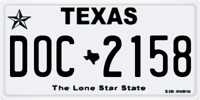 TX license plate DOC2158